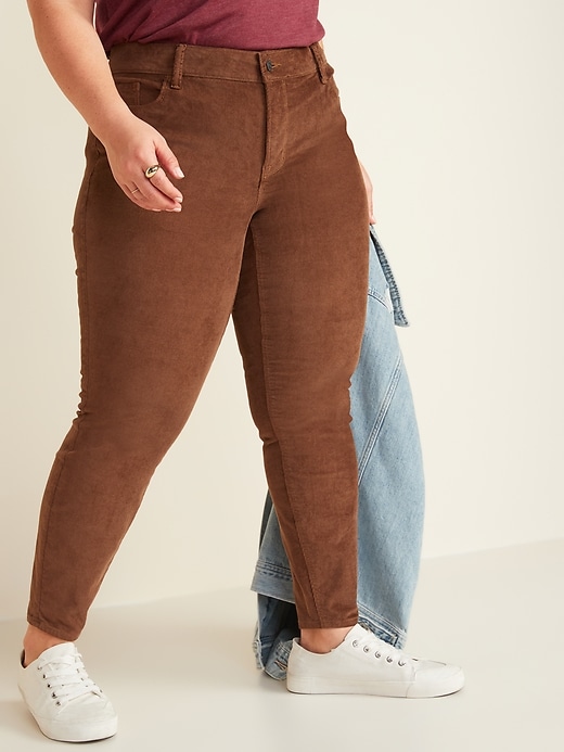View large product image 1 of 3. High-Waisted Secret-Slim Pockets Rockstar Super Skinny Plus-Size Corduroy Pants