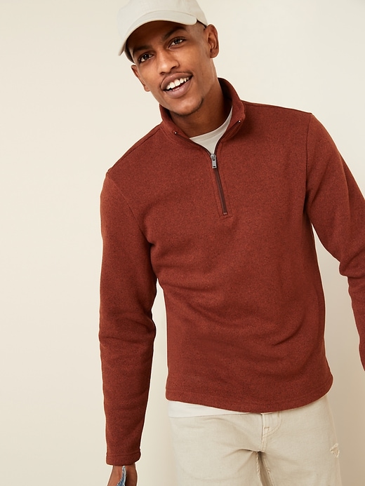 View large product image 1 of 3. Sweater-Fleece Mock-Neck Quarter Zip Sweatshirt