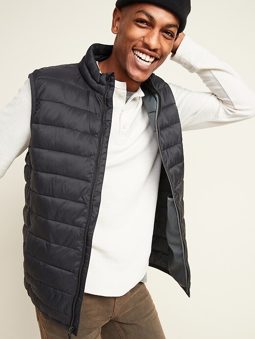View large product image 1 of 3. Water-Resistant Narrow-Channel Puffer Vest