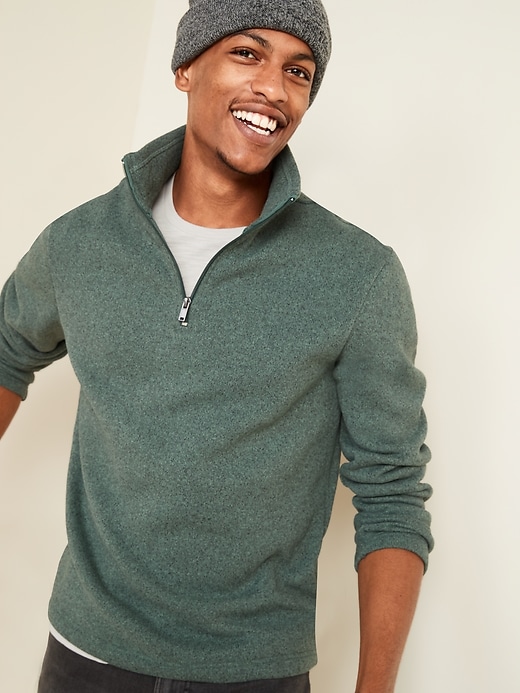 View large product image 1 of 3. Sweater-Fleece Quarter Zip Sweatshirt