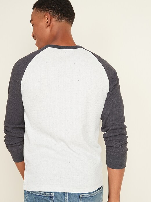 View large product image 2 of 3. Thermal-Knit Color-Blocked Raglan-Sleeve Tee
