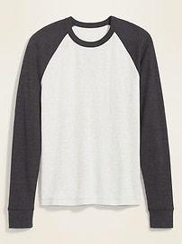 View large product image 3 of 3. Thermal-Knit Color-Blocked Raglan-Sleeve Tee