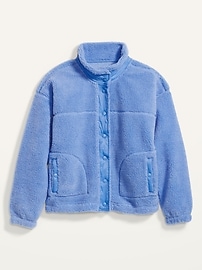 View large product image 3 of 3. Cozy Sherpa Snap-Front Flurry Crop Jacket