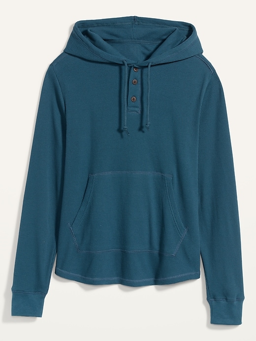 Image number 4 showing, Thermal-Knit Pullover Henley Hoodie
