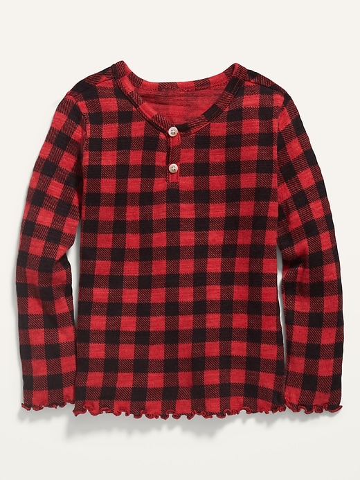 View large product image 1 of 2. Printed Long-Sleeve Henley for Toddler Girls