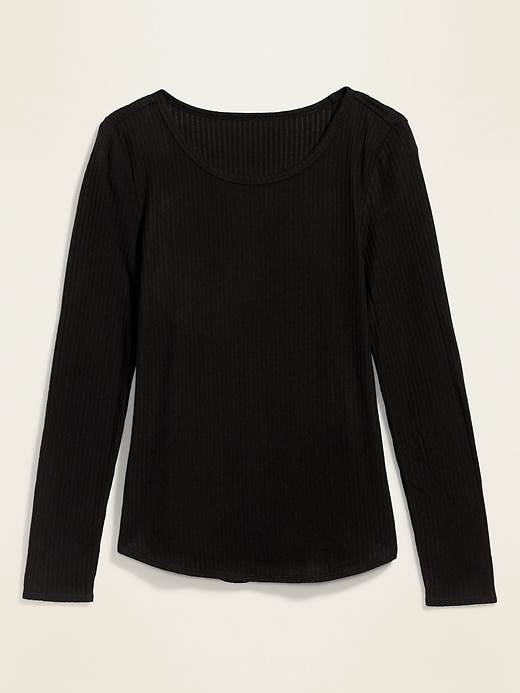 Plush Rib-Knit Long-Sleeve Tee for Women | Old Navy