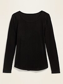 View large product image 3 of 3. Plush Rib-Knit Long-Sleeve Tee for Women