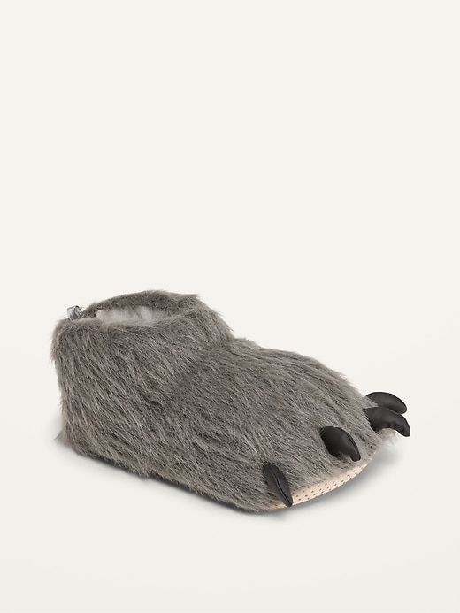 View large product image 1 of 1. Gender-Neutral Faux-Fur Critter Slippers For Kids