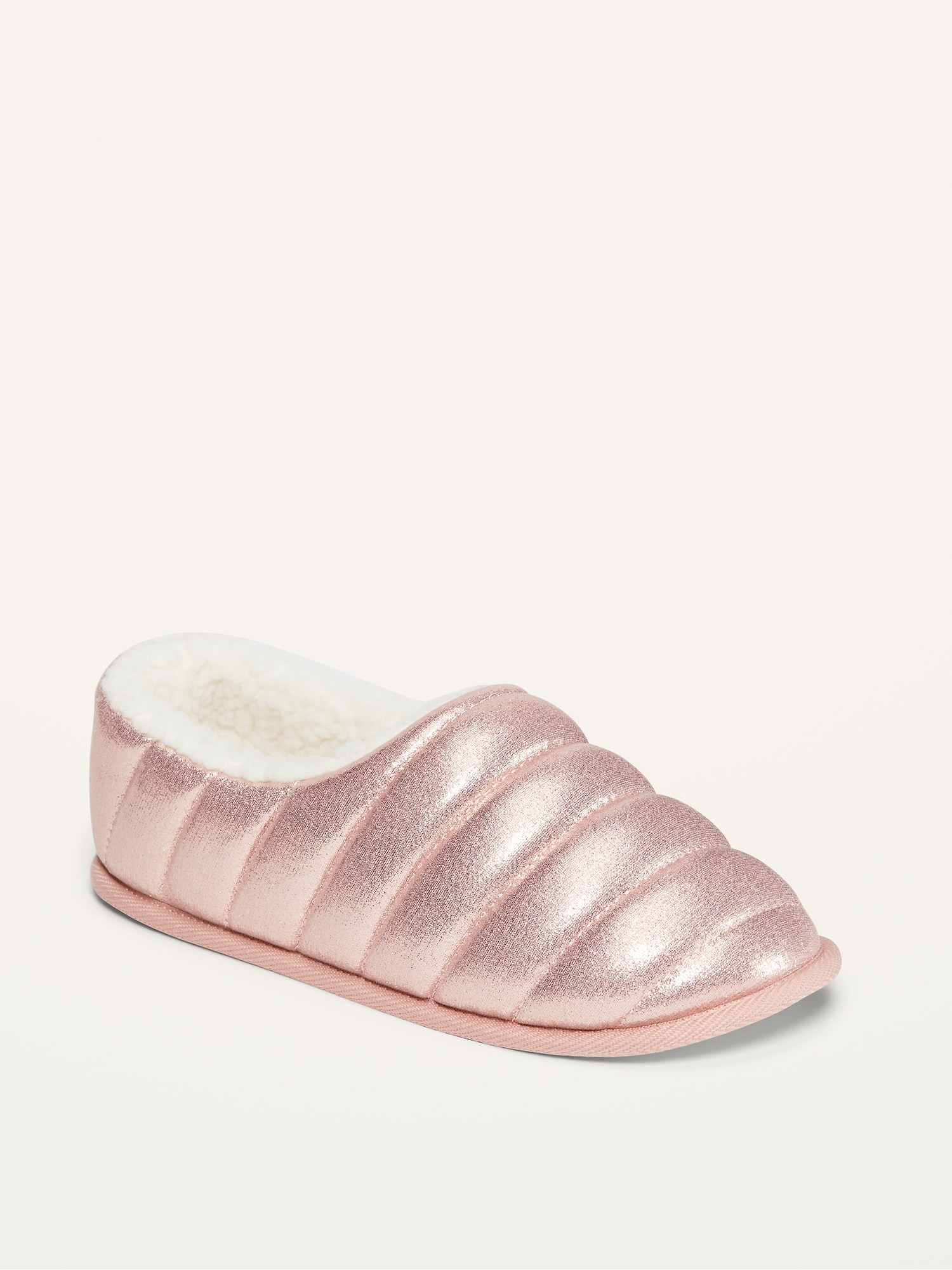old navy rose gold slippers