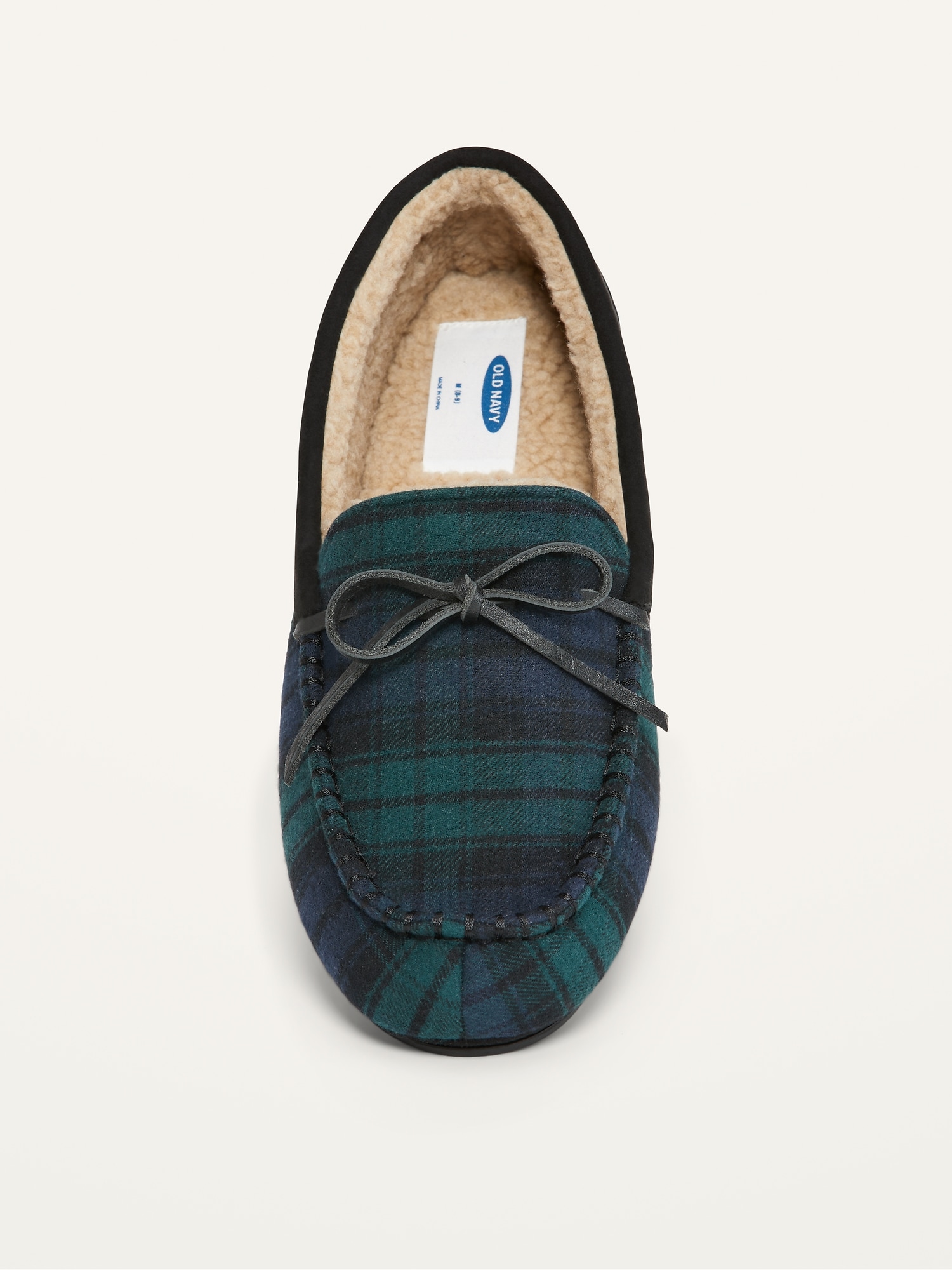 Men's flannel lined moccasin on sale slippers