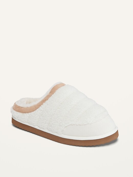 Image number 1 showing, Cozy Quilted Sherpa Slide Slippers