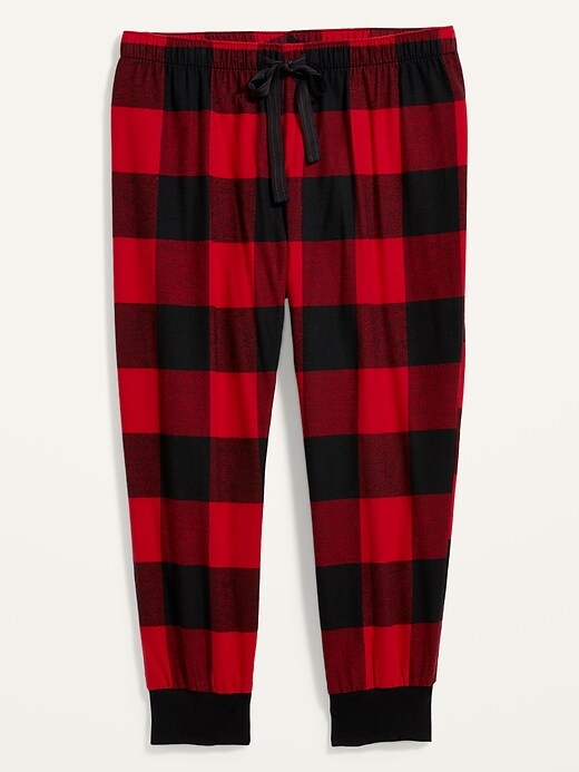 Image number 4 showing, Patterned Flannel Jogger Plus-Size Pajama Pants