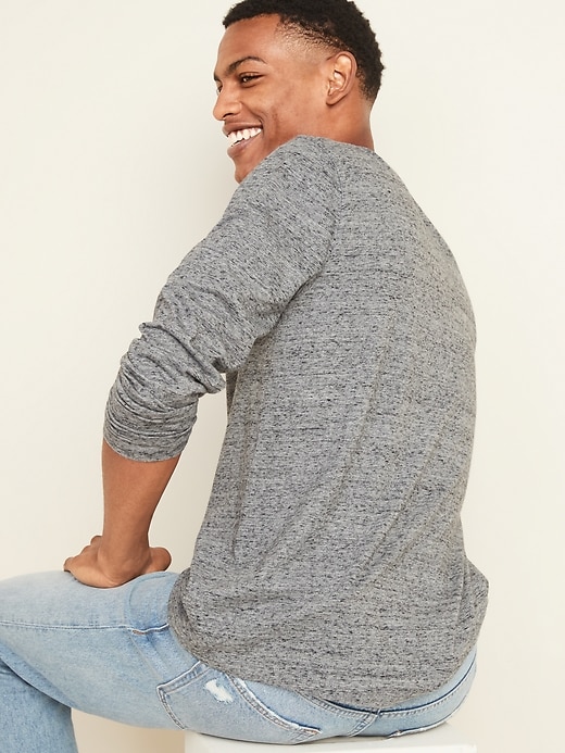 View large product image 2 of 3. Soft-Washed Long-Sleeve Henley Tee