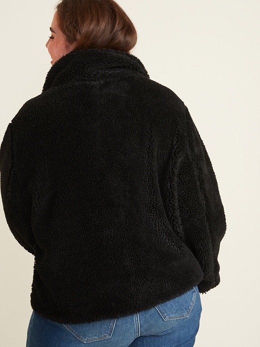 View large product image 2 of 3. Cozy Teddy-Sherpa Plus-Size Jacket