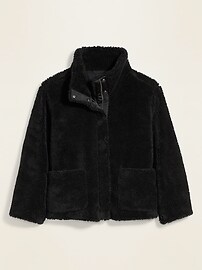 View large product image 3 of 3. Cozy Teddy-Sherpa Plus-Size Jacket