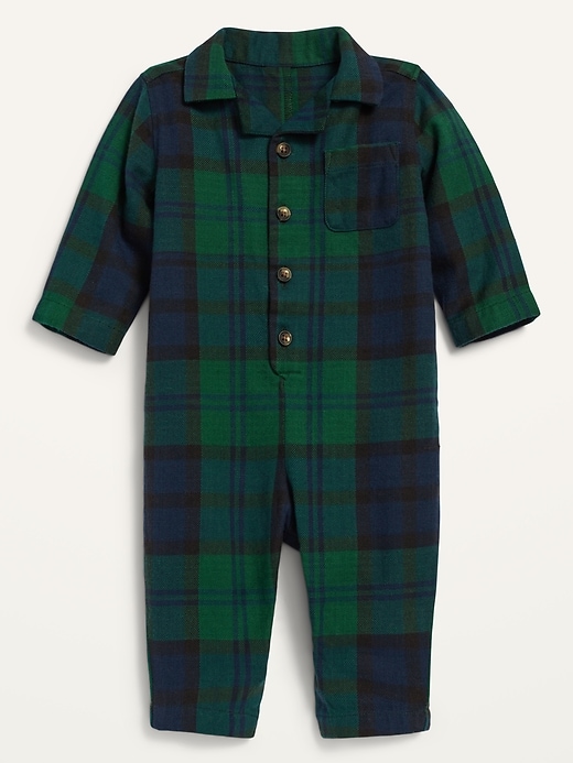 View large product image 1 of 1. Unisex Cozy Flannel One-Piece for Baby
