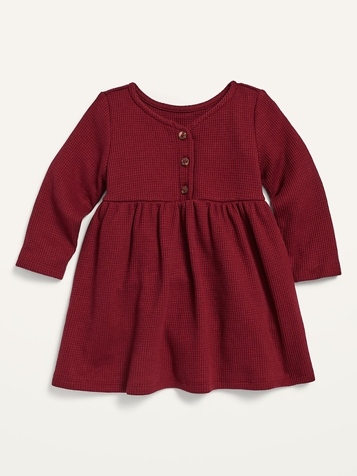 View large product image 1 of 1. Fit & Flare Thermal Henley Dress for Baby