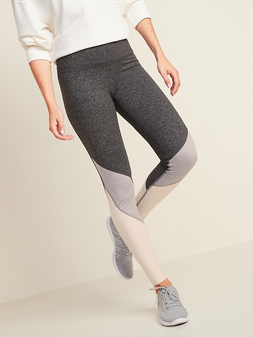 View large product image 1 of 3. High-Waisted CozeCore Color-Blocked Leggings