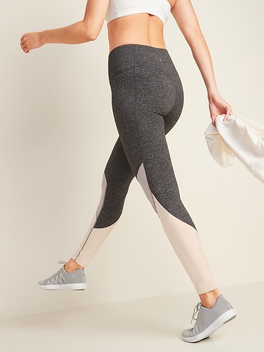 View large product image 2 of 3. High-Waisted CozeCore Color-Blocked Leggings