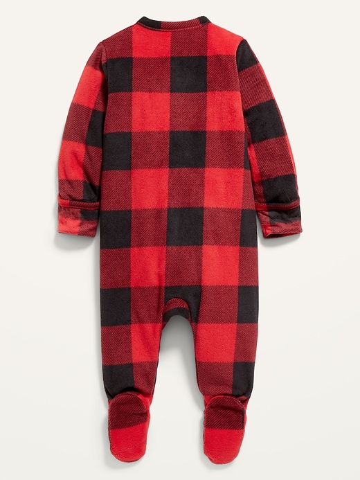 View large product image 2 of 2. Unisex Micro Fleece Footed One-Piece for Baby