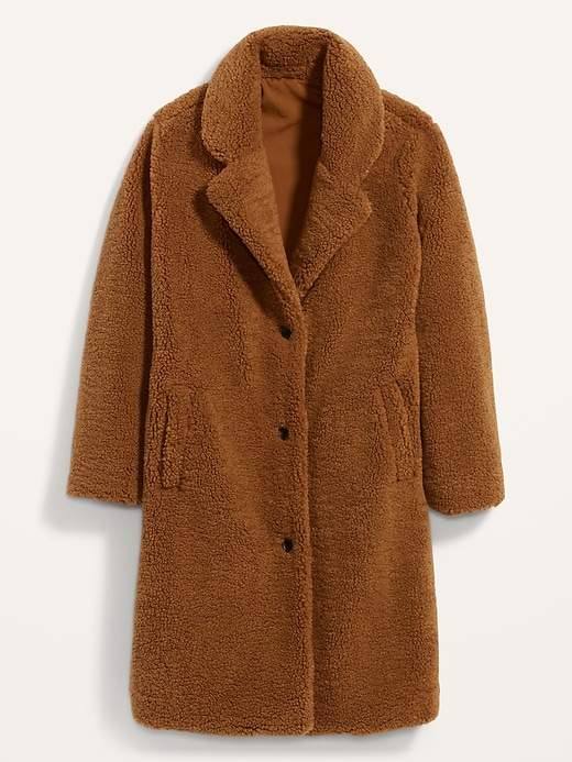 Image number 4 showing, Oversized Cozy Sherpa Overcoat for Women
