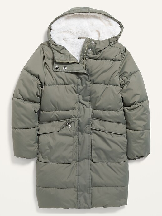 View large product image 1 of 2. Hooded Long Frost-Free Puffer Jacket for Girls