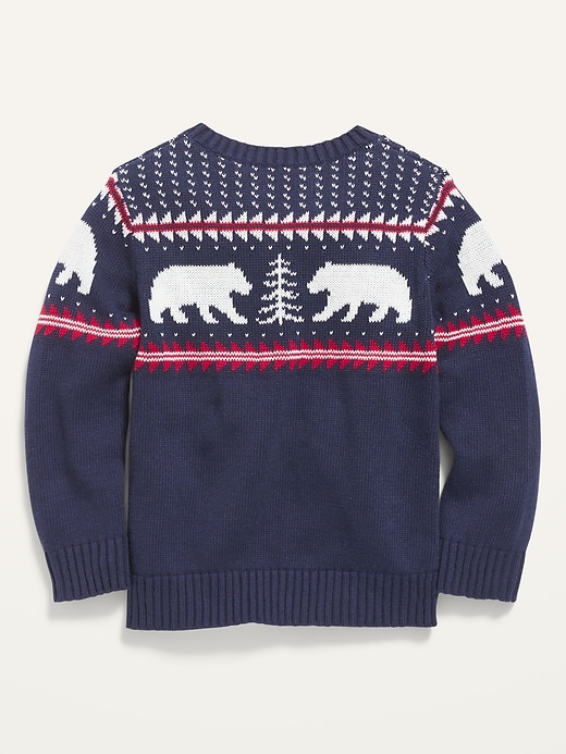 View large product image 2 of 2. Fair Isle Crew-Neck Sweater for Toddler Boys