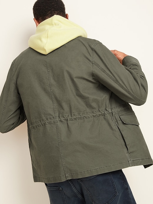 View large product image 2 of 3. Built-In Flex Stowaway-Hood Military Jacket