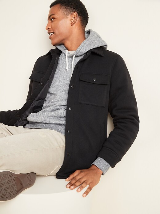View large product image 1 of 3. Sweater-Fleece Shirt Jacket