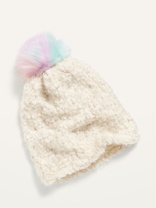 View large product image 1 of 1. Cozy Pom-Pom Beanie for Girls