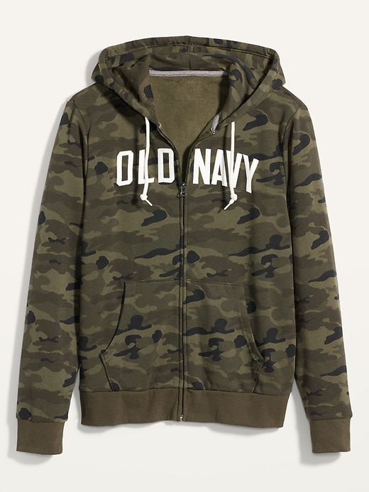 View large product image 2 of 2. Logo-Graphic Camo Zip Hoodie