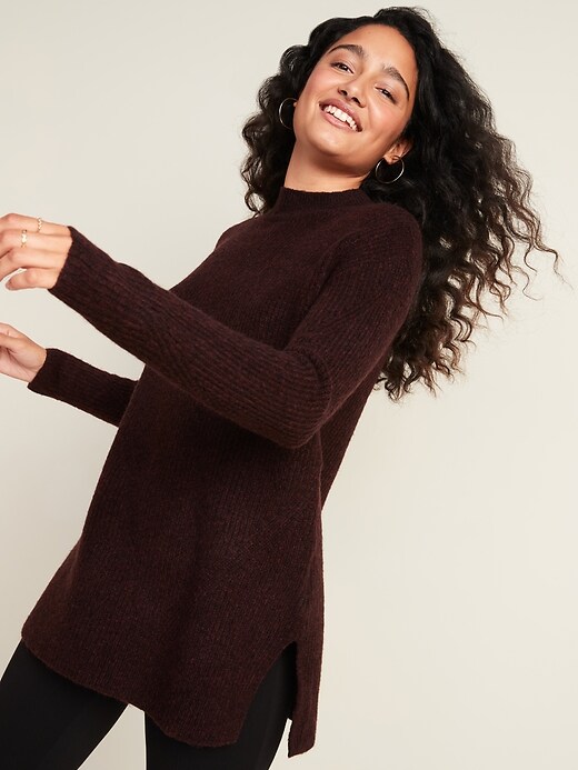 View large product image 1 of 2. Cozy Textured Tunic Sweater for Women