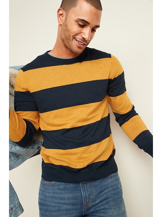 View large product image 1 of 2. Rugby-Stripe Crew-Neck Sweater