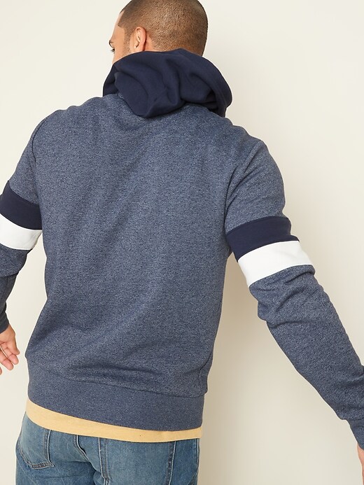 View large product image 2 of 3. Color-Block Sleeve-Stripe Pullover Hoodie