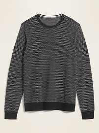 View large product image 3 of 3. Birdseye-Pattern Crew-Neck Sweater