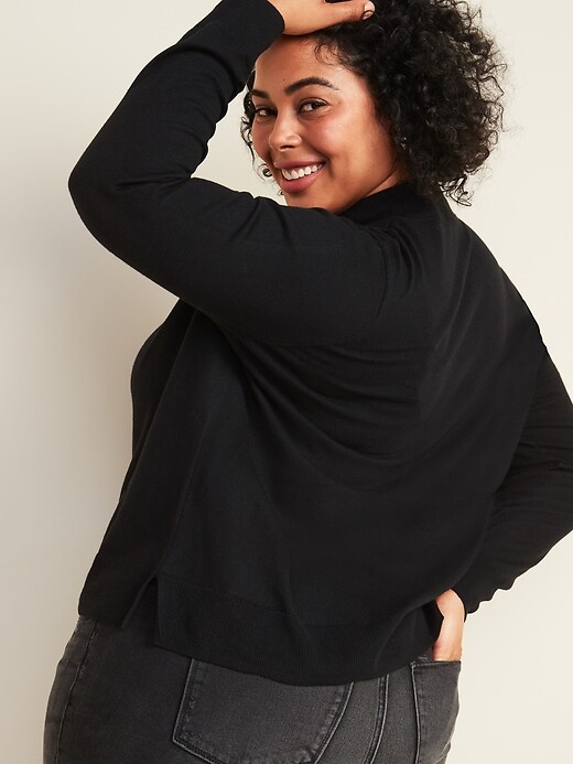 View large product image 2 of 3. Relaxed Mock-Neck Plus-Size Sweater