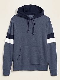 View large product image 3 of 3. Color-Block Sleeve-Stripe Pullover Hoodie
