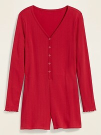 View large product image 3 of 3. Cozy Pointelle-Knit Romper