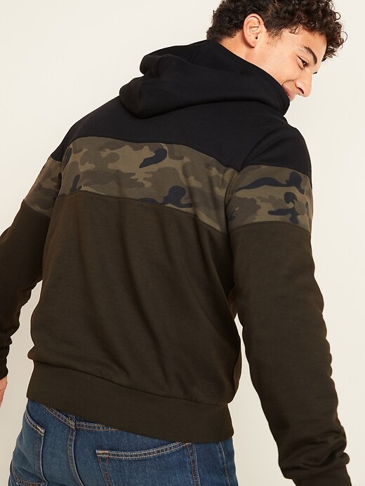 View large product image 2 of 3. Camo Color-Block Pullover Hoodie