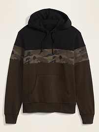 View large product image 3 of 3. Camo Color-Block Pullover Hoodie
