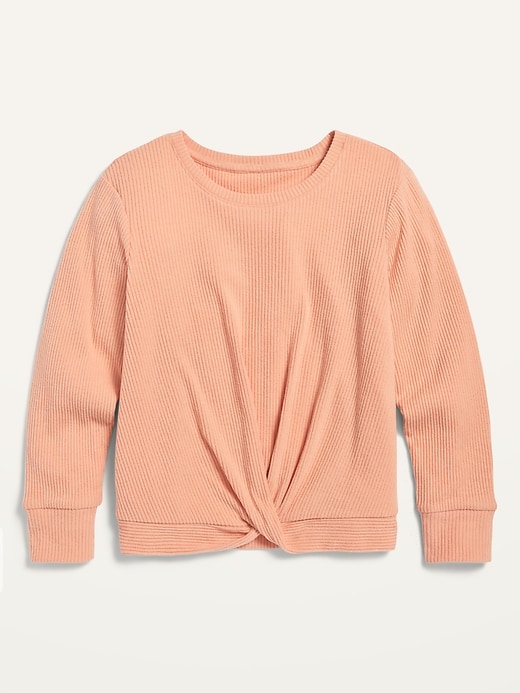 View large product image 1 of 1. Cozy Twist-Front Rib-Knit Top for Girls
