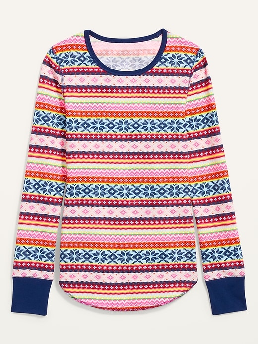 Old Navy Printed Thermal-Knit Long-Sleeve Tee for Women. 1