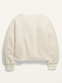 View large product image 3 of 3. Slouchy Sherpa Cropped Pullover for Girls