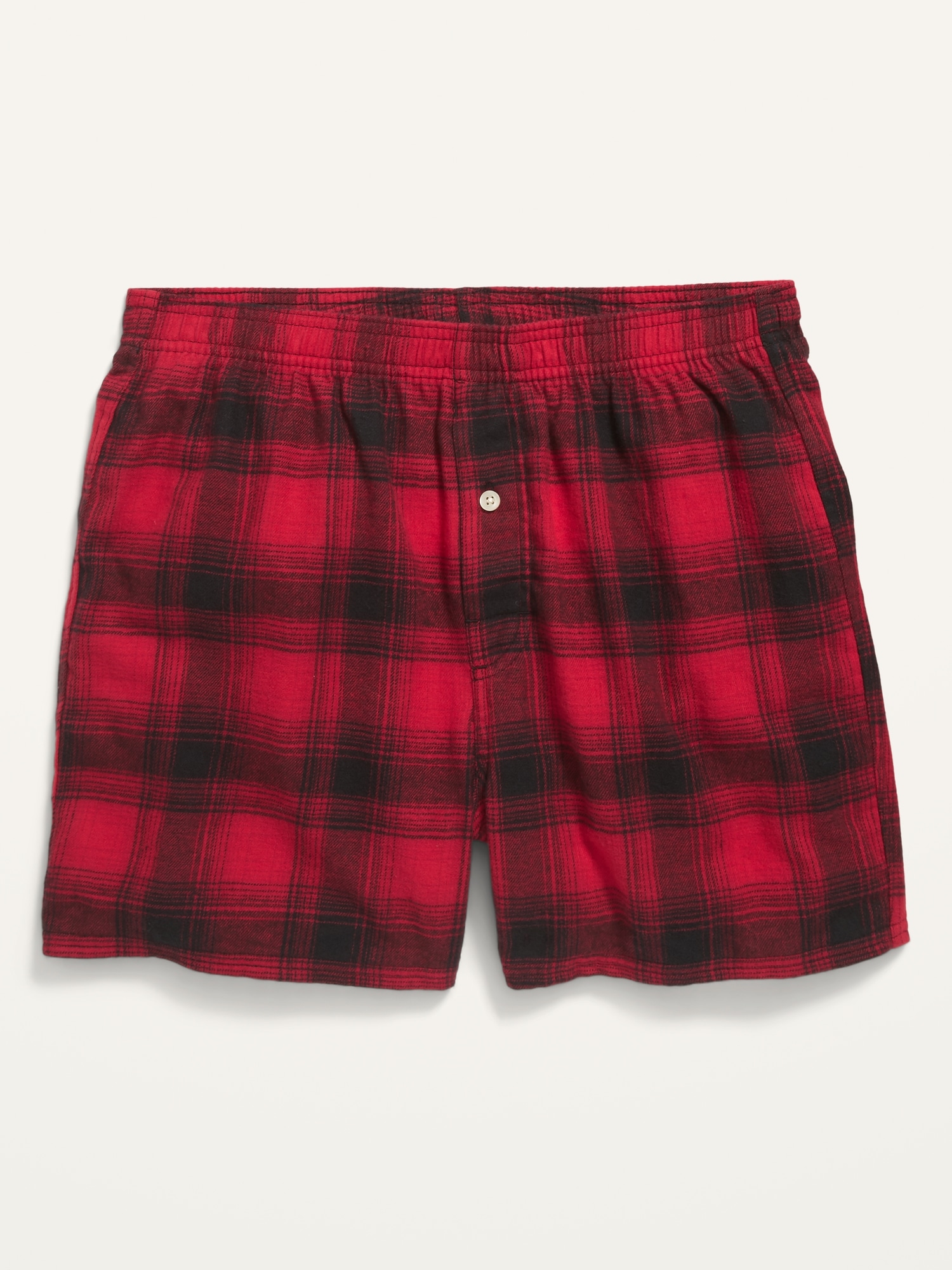 NWT Old Navy Flannel Boxer Pajama Sleep Shorts Black Buffalo Plaid