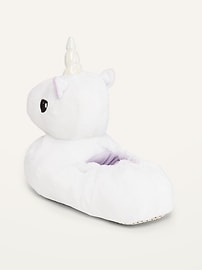 View large product image 3 of 3. Faux-Fur Unicorn-Critter Slippers for Girls