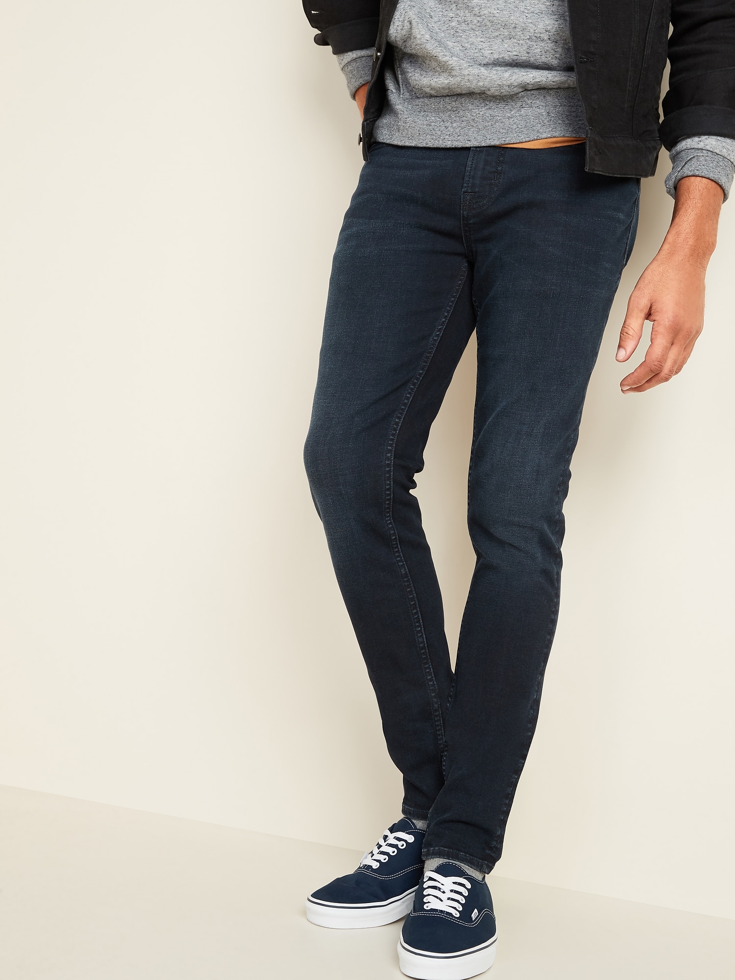 Super Skinny Built-In Flex Max Dark-Wash Jeans for Men