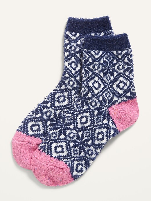 View large product image 1 of 1. Fair Isle Quarter Crew Socks For Women