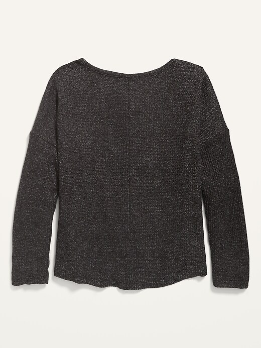 View large product image 2 of 2. Oversized Thermal Henley for Girls