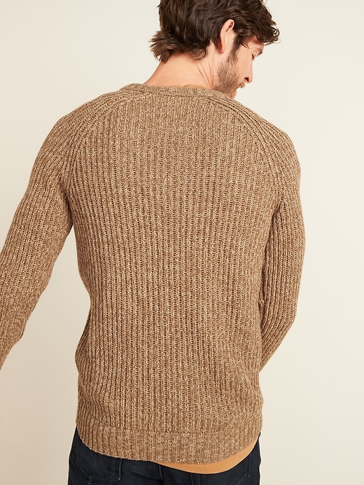 View large product image 2 of 3. Textured Rib-Knit Crew-Neck Sweater