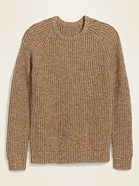 View large product image 3 of 3. Textured Rib-Knit Crew-Neck Sweater